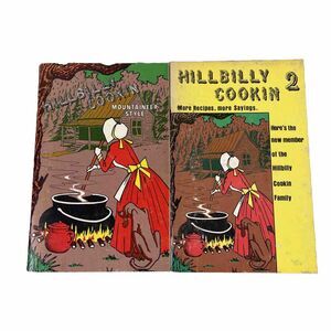 Hillbilly Cookin’ Cook Book 1 & 2 Mountaineer Appalachian Recipes Vintage Lot